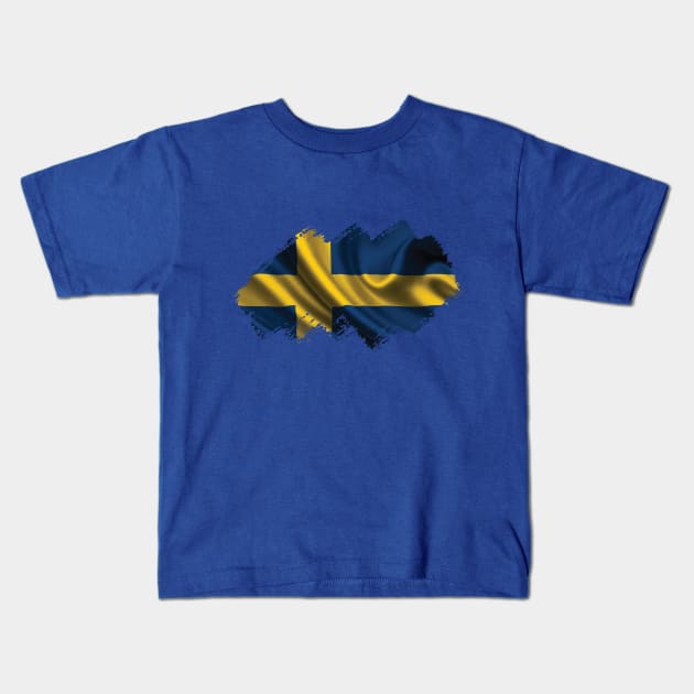 Swedish Flag Kids T-Shirt by Teemperor